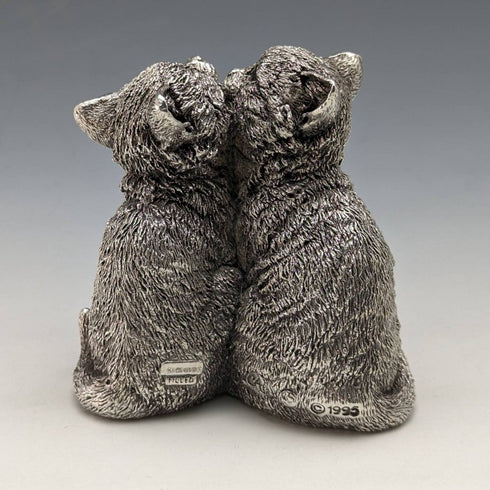 UK William Comyns Two Kittens Sterling Silver Filled Sculpture Figurine 178g